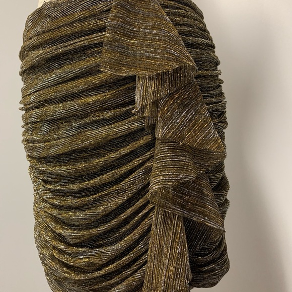 Zara Gold Thread Mini Skirt Size Medium NWOT New Without Tags - Picture 3 of 16